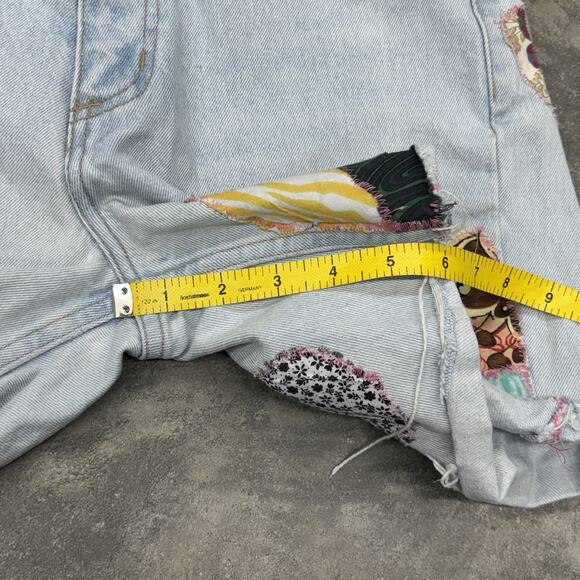 Vintage Guess Light Wash Patchwork High Rise 80s 90s Denim Shorts Vtg Retro - Picture 7 of 10